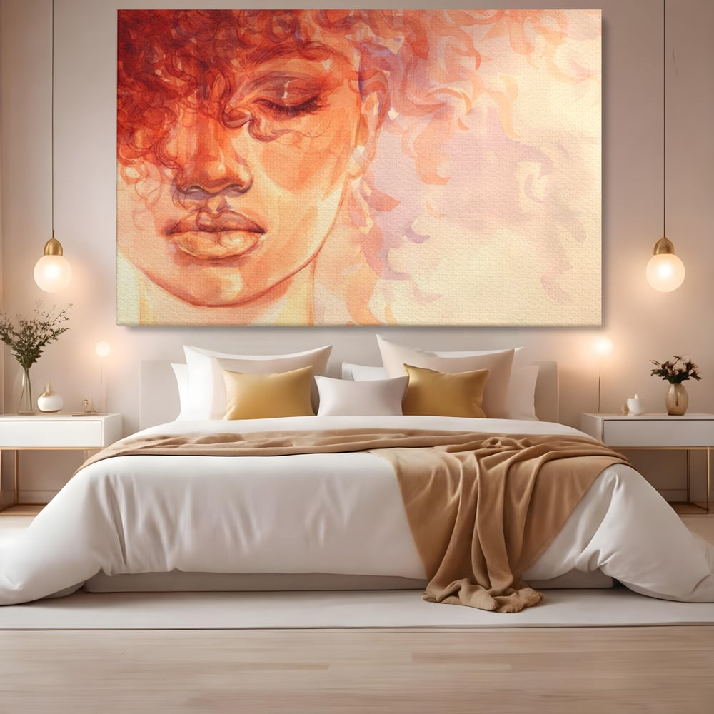 Tablou Canvas Premium LuxCanva® A1341, Woman Face , Living, Frumusete, Baby Doll, Buze, Culori Vibrante