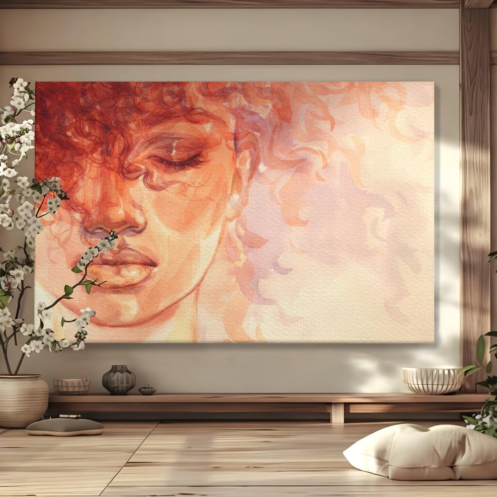 Tablou Canvas Premium LuxCanva® A1341, Woman Face , Living, Frumusete, Baby Doll, Buze, Culori Vibrante