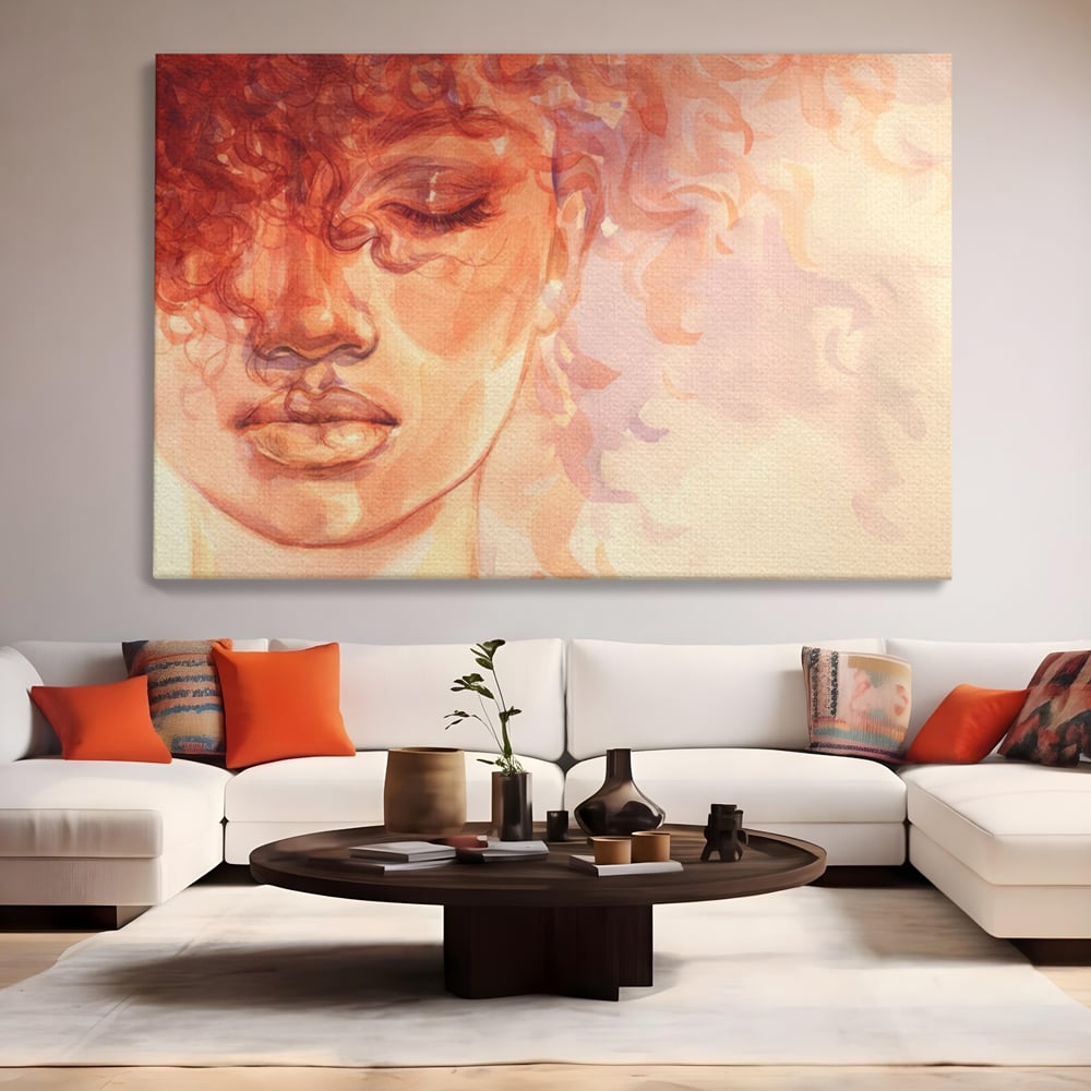 Tablou Canvas Premium LuxCanva® A1341, Woman Face , Living, Frumusete, Baby Doll, Buze, Culori Vibrante