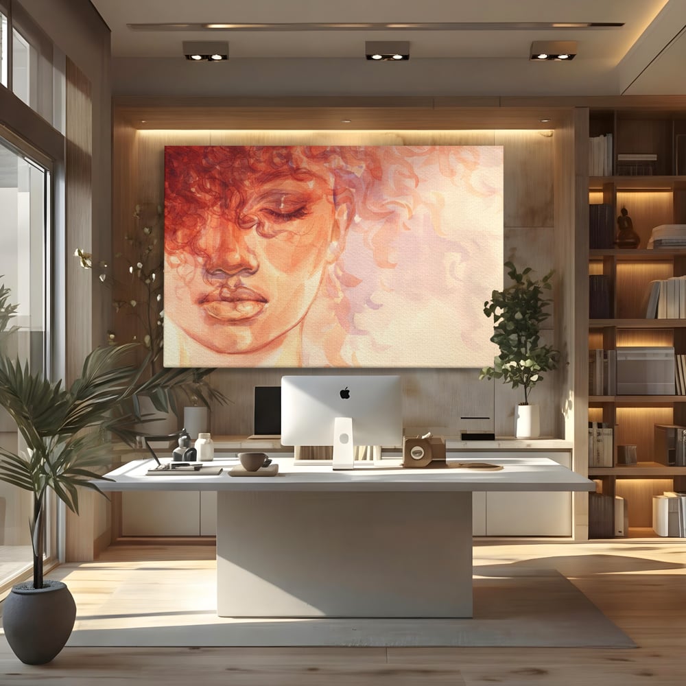 Tablou Canvas Premium LuxCanva® A1341, Woman Face , Living, Frumusete, Baby Doll, Buze, Culori Vibrante