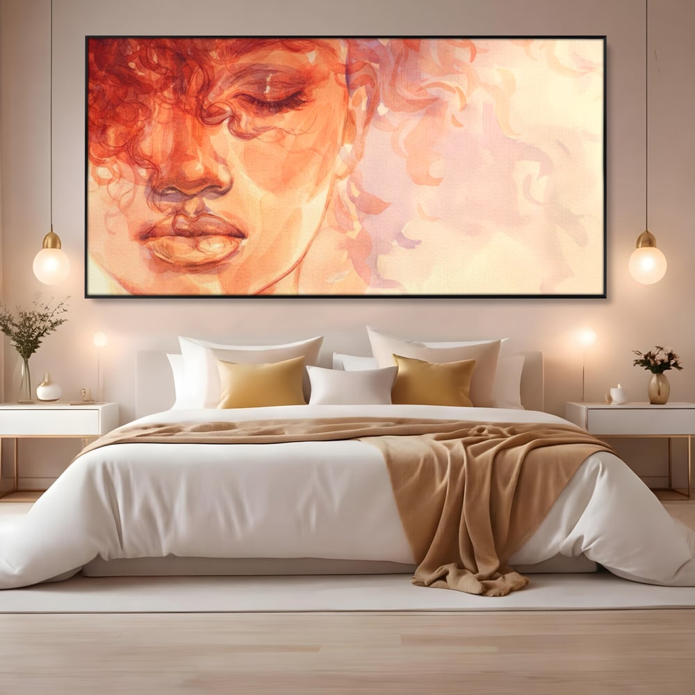 Tablou Canvas Premium LuxCanva® A1341, Woman Face , Living, Frumusete, Baby Doll, Buze, Culori Vibrante