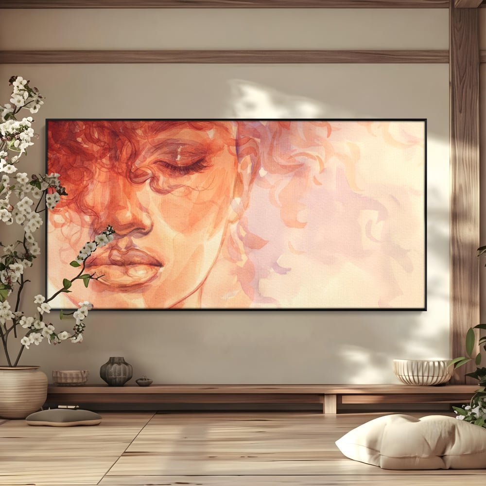 Tablou Canvas Premium LuxCanva® A1341, Woman Face , Living, Frumusete, Baby Doll, Buze, Culori Vibrante