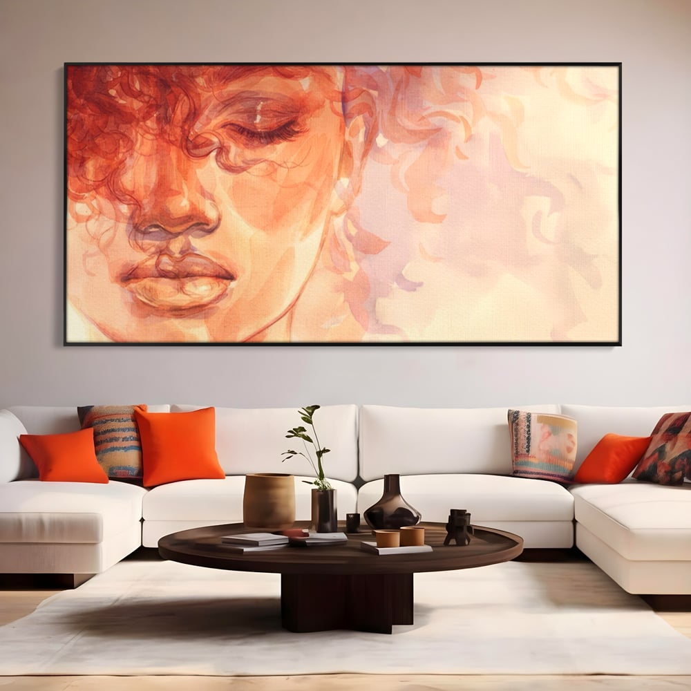 Tablou Canvas Premium LuxCanva® A1341, Woman Face , Living, Frumusete, Baby Doll, Buze, Culori Vibrante