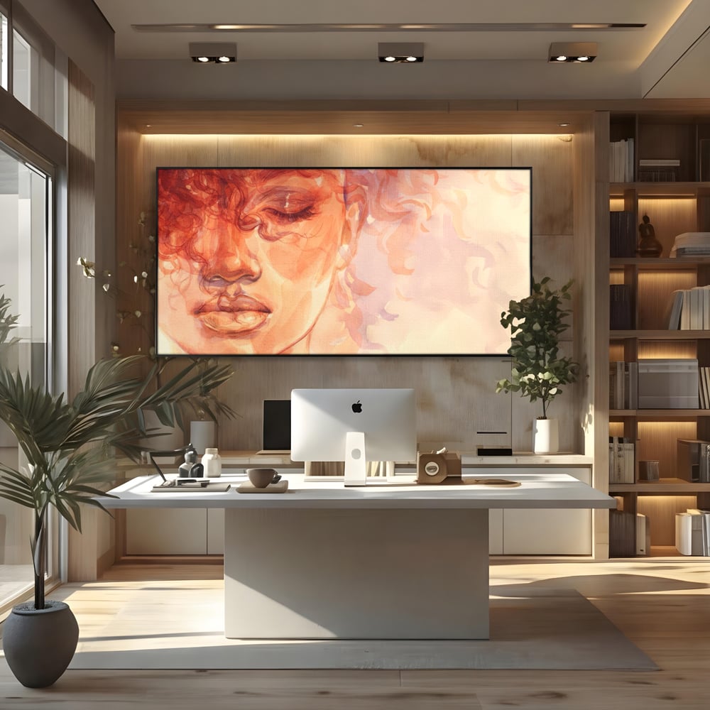 Tablou Canvas Premium LuxCanva® A1341, Woman Face , Living, Frumusete, Baby Doll, Buze, Culori Vibrante