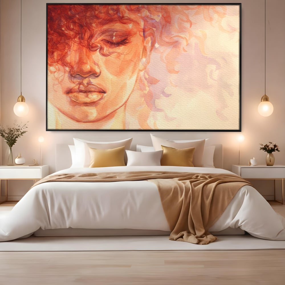 Tablou Canvas Premium LuxCanva® A1341, Woman Face , Living, Frumusete, Baby Doll, Buze, Culori Vibrante