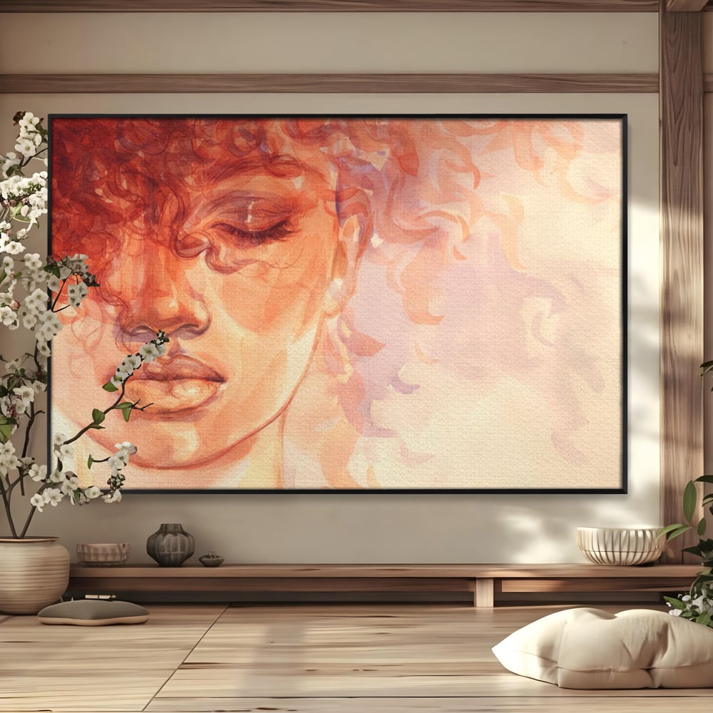 Tablou Canvas Premium LuxCanva® A1341, Woman Face , Living, Frumusete, Baby Doll, Buze, Culori Vibrante