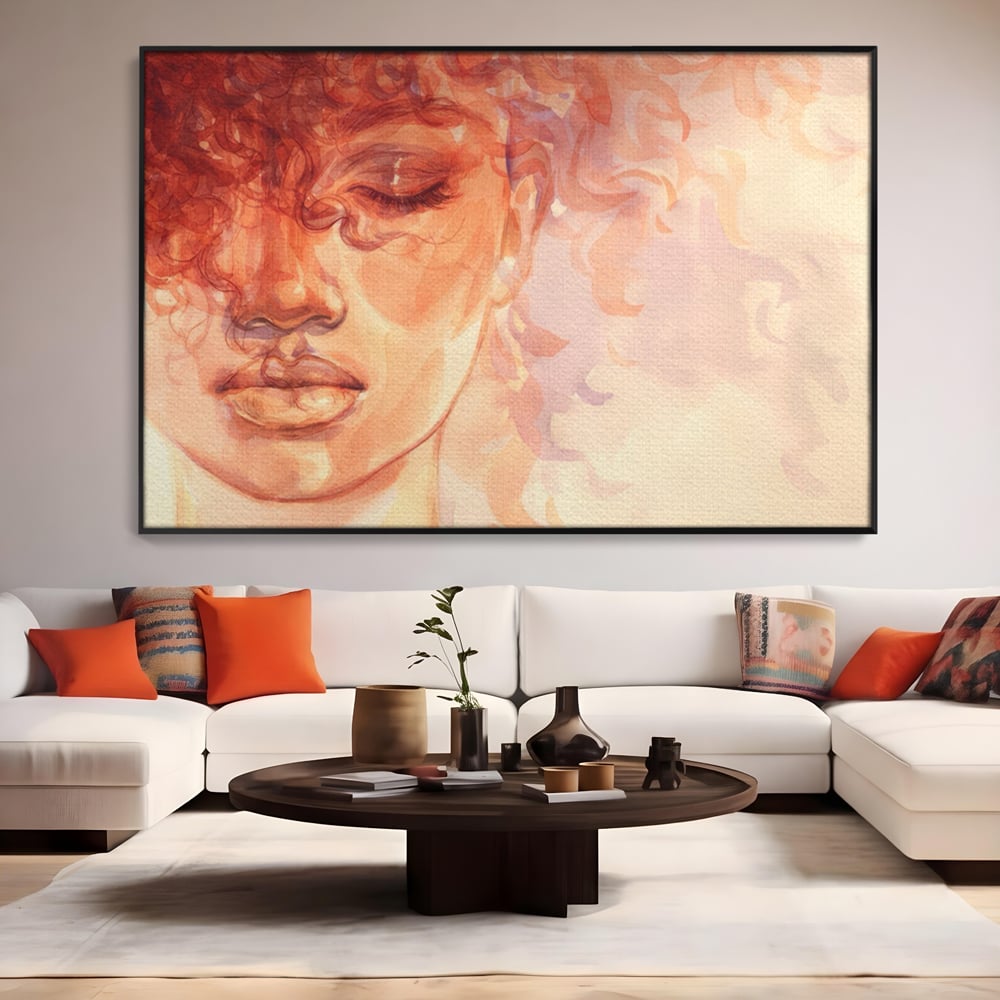 Tablou Canvas Premium LuxCanva® A1341, Woman Face , Living, Frumusete, Baby Doll, Buze, Culori Vibrante