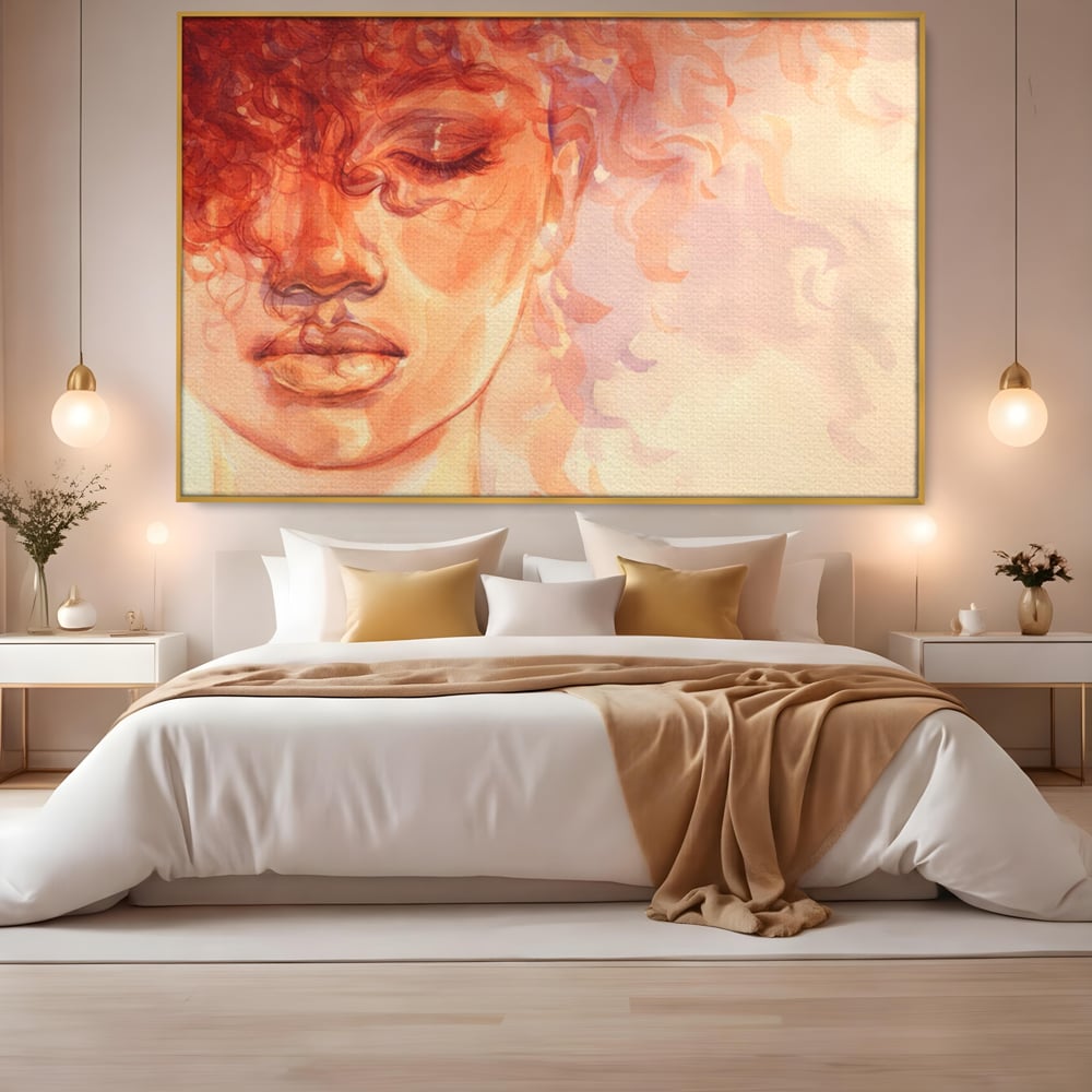 Tablou Canvas Premium LuxCanva® A1341, Woman Face , Living, Frumusete, Baby Doll, Buze, Culori Vibrante