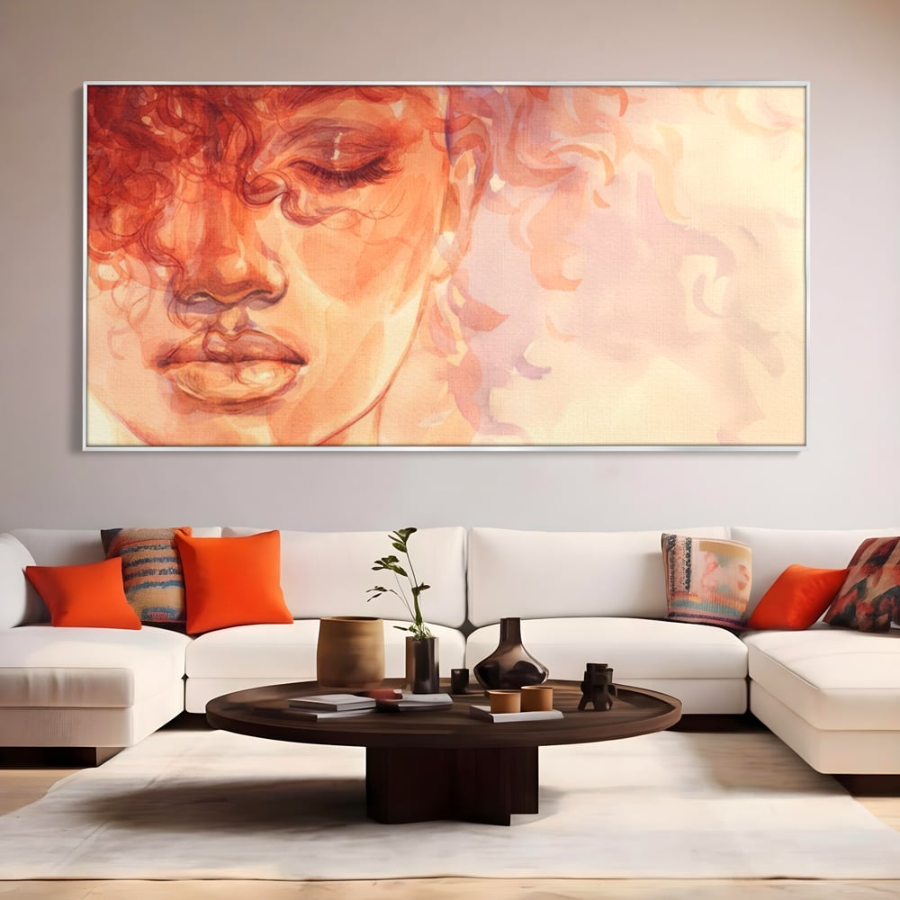 Tablou Canvas Premium LuxCanva® A1341, Woman Face , Living, Frumusete, Baby Doll, Buze, Culori Vibrante