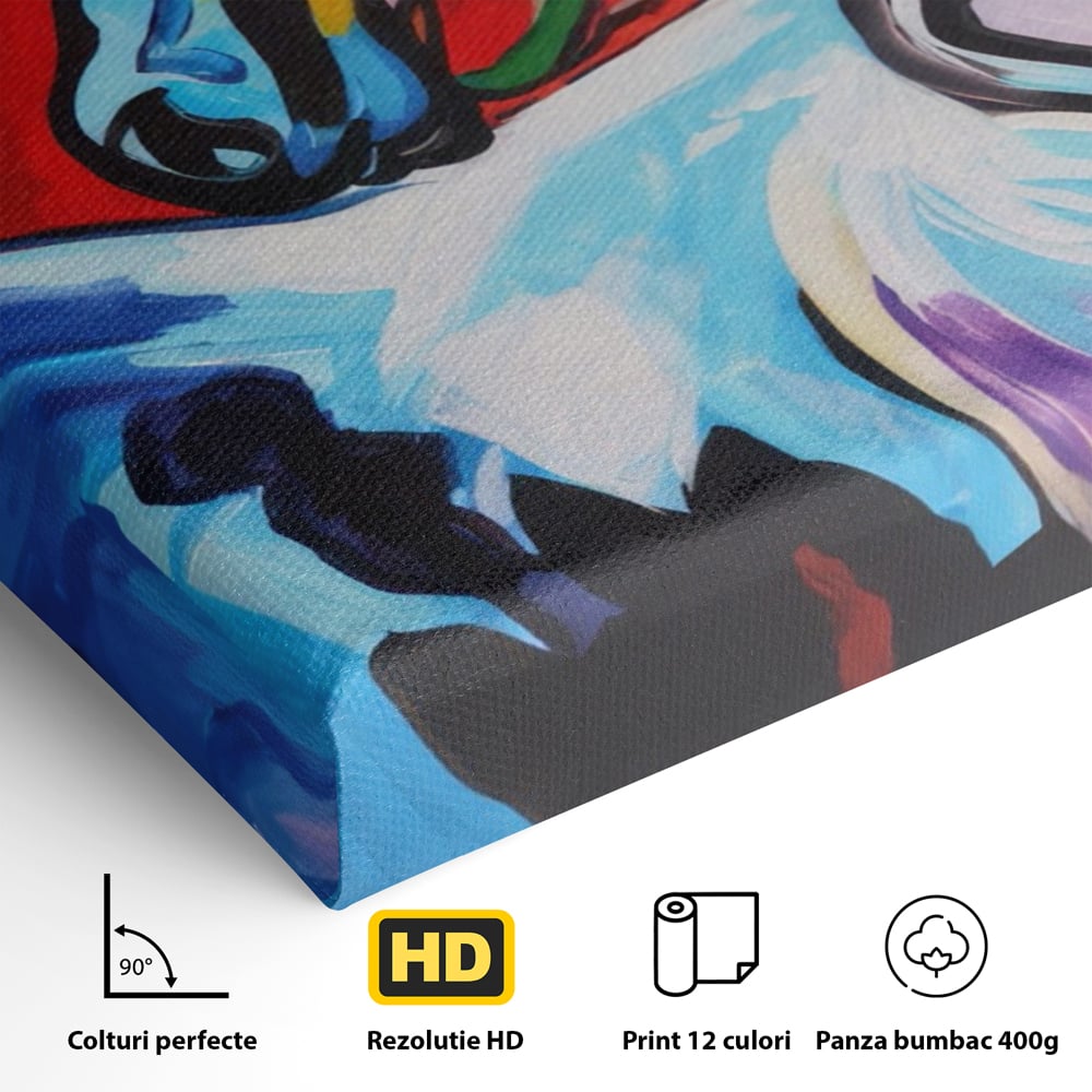 Tablou Canvas Premium LuxCanva® A1342, Colorful Horse , Living, Cal, Animal, Camera Copil, Multicolor, Culori Vibrante