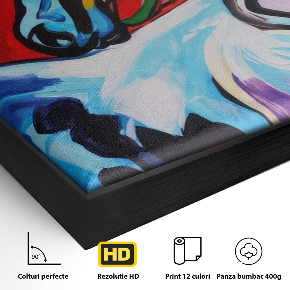 Tablou Canvas Premium LuxCanva® A1342, Colorful Horse , Living, Cal, Animal, Camera Copil, Multicolor, Culori Vibrante