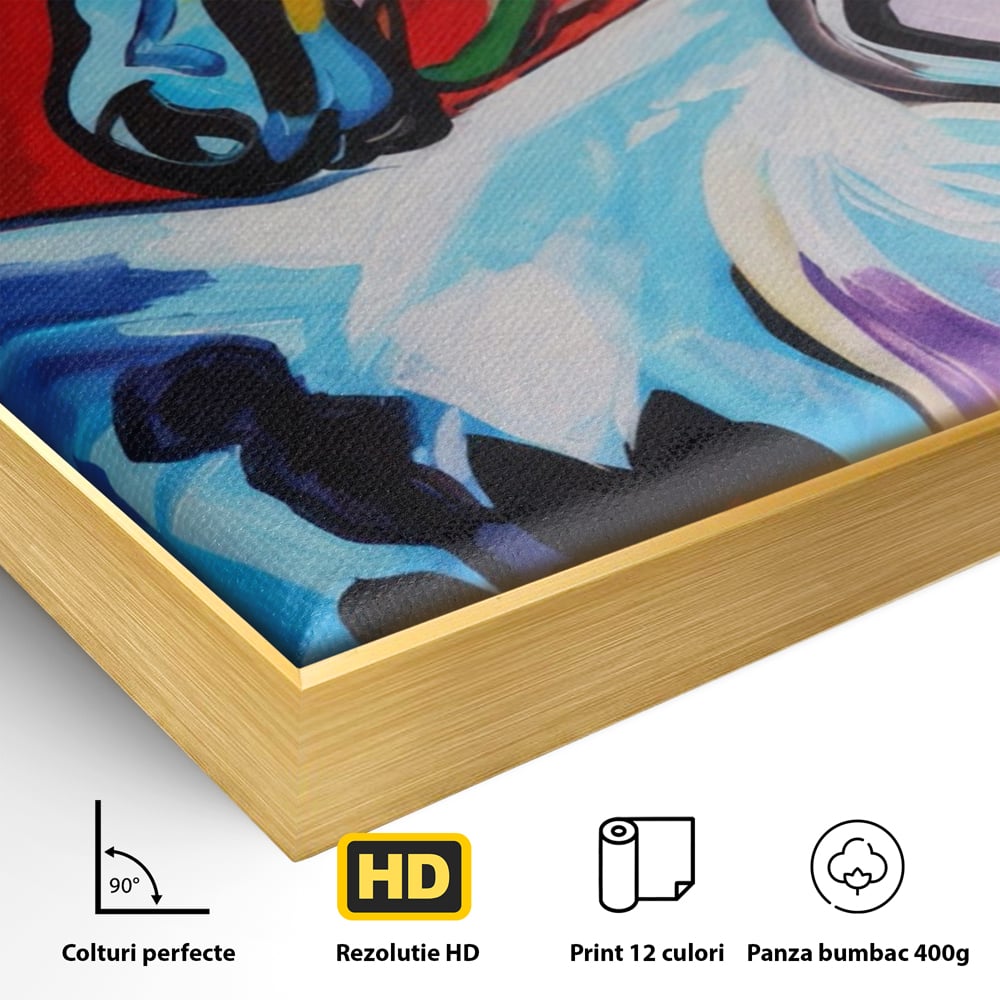 Tablou Canvas Premium LuxCanva® A1342, Colorful Horse , Living, Cal, Animal, Camera Copil, Multicolor, Culori Vibrante