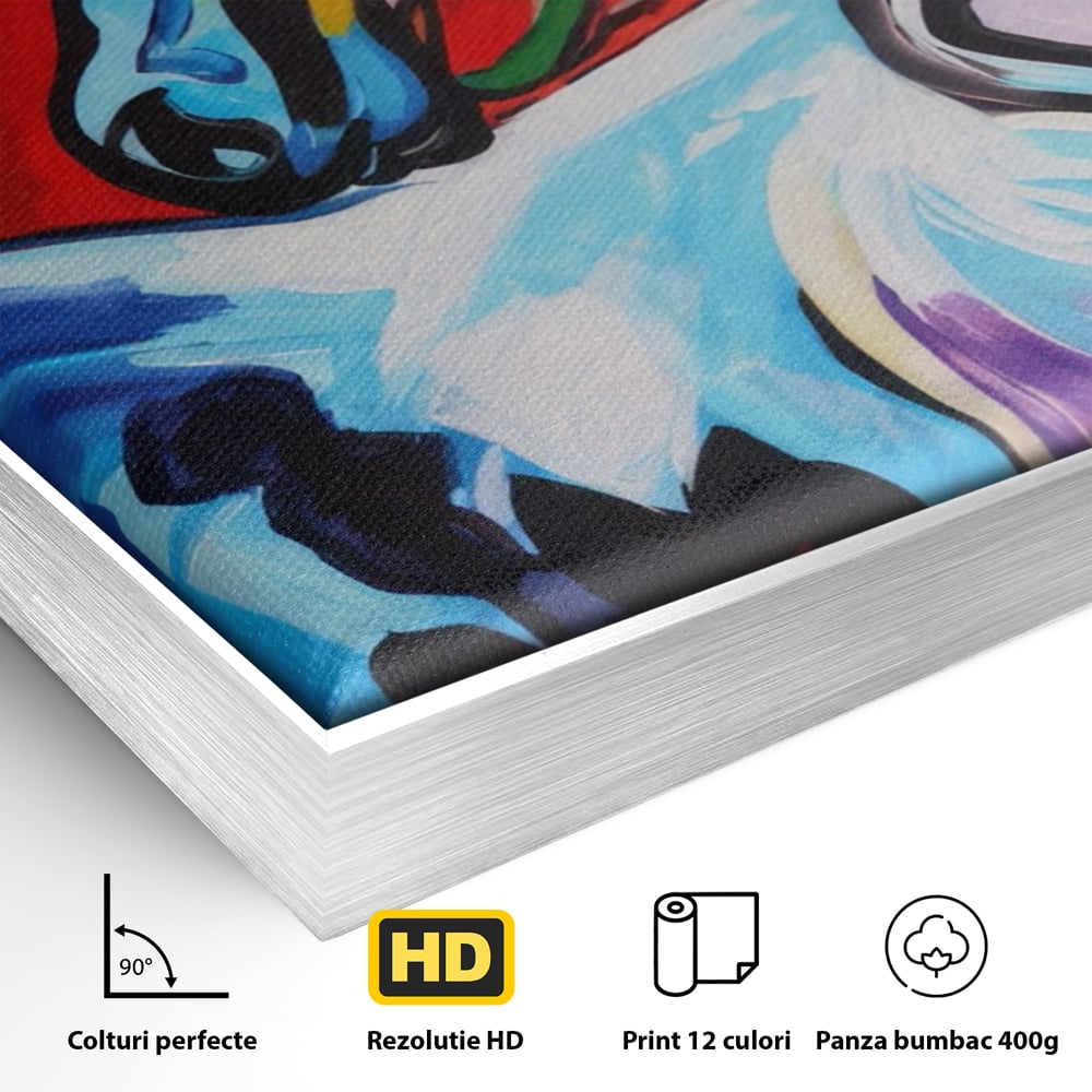 Tablou Canvas Premium LuxCanva® A1342, Colorful Horse , Living, Cal, Animal, Camera Copil, Multicolor, Culori Vibrante