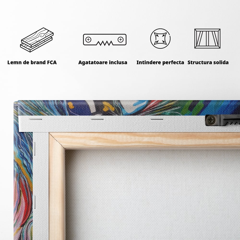 Tablou Canvas Premium LuxCanva® A1342, Colorful Horse , Living, Cal, Animal, Camera Copil, Multicolor, Culori Vibrante