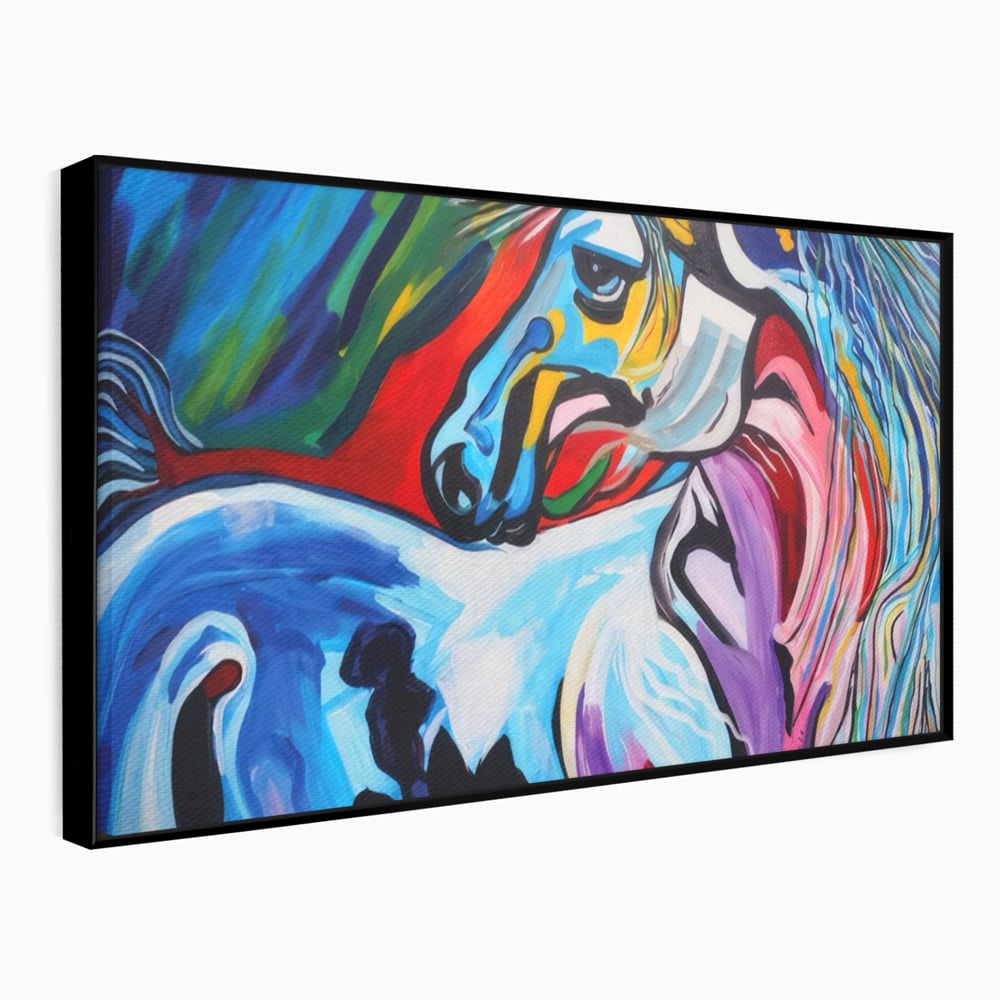 Tablou Canvas Premium LuxCanva® A1342, Colorful Horse , Living, Cal, Animal, Camera Copil, Multicolor, Culori Vibrante