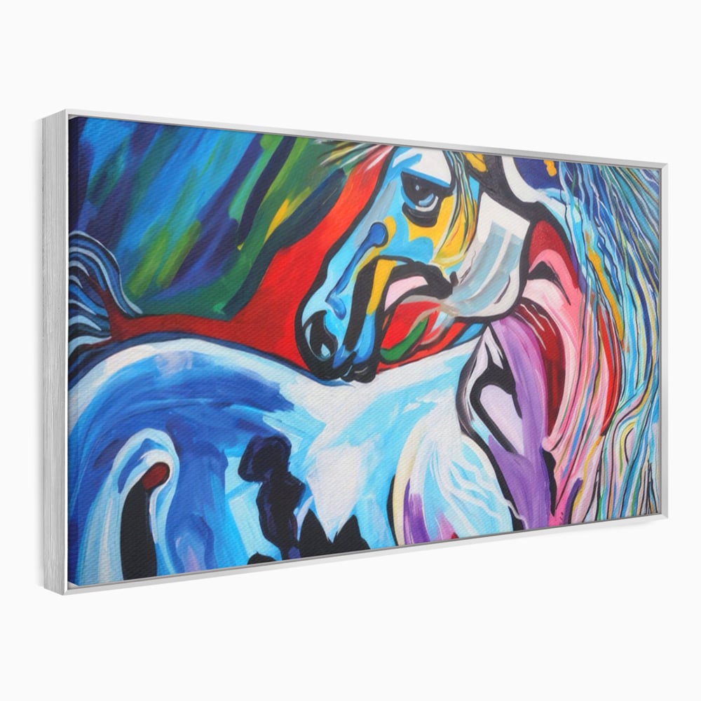 Tablou Canvas Premium LuxCanva® A1342, Colorful Horse , Living, Cal, Animal, Camera Copil, Multicolor, Culori Vibrante