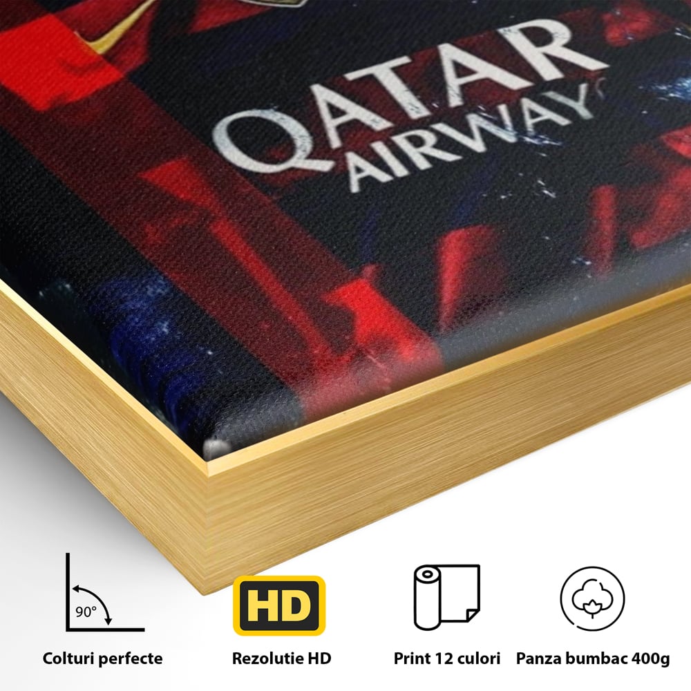 Leinwand Wandkunst Leinwand Wandkunst Premium LuxCanva® A1343, Messi Nr.10 , Wohnen, Fußballer, Ballon d'Or, Sportler, Spielzimmer, Lebendige Farben