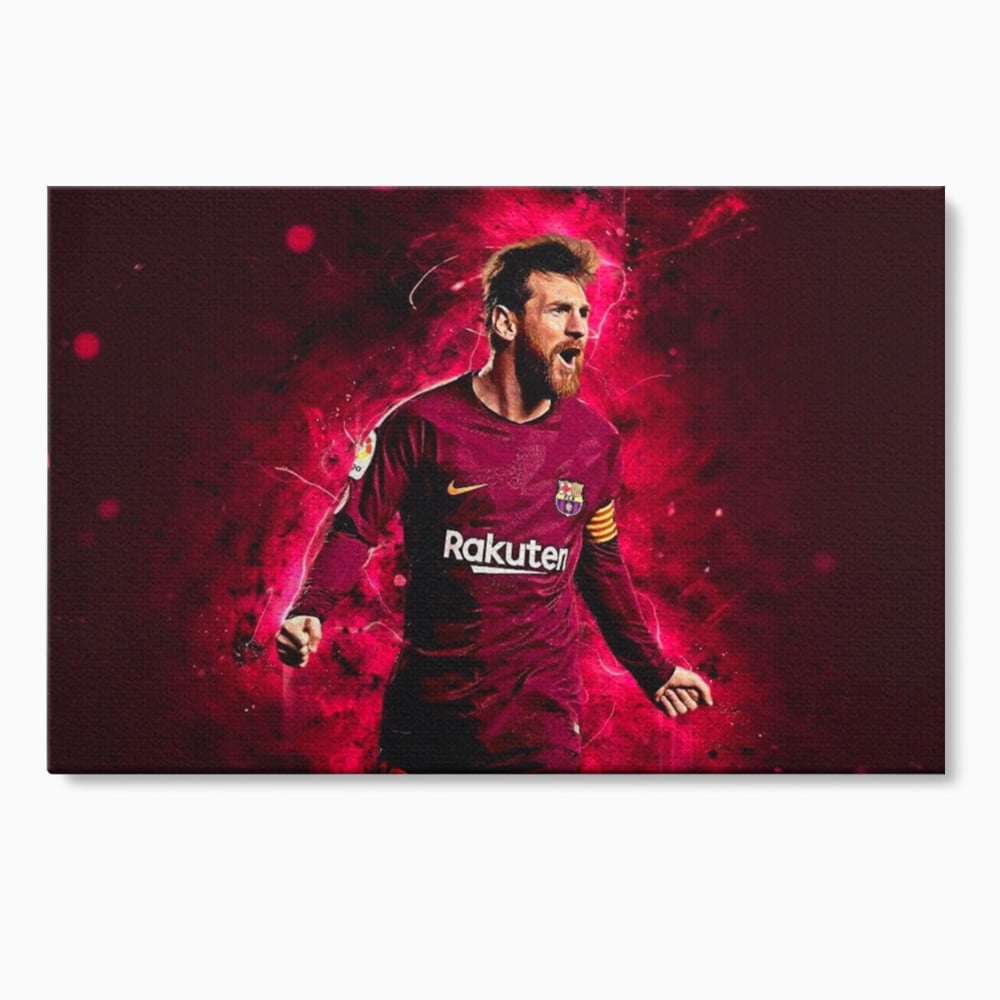 Tablou Canvas Premium LuxCanva® A1344, Lionel Messi , Bar, Legenda, Balonul De Aur, Sportiv, Game Room, Culori Vibrante
