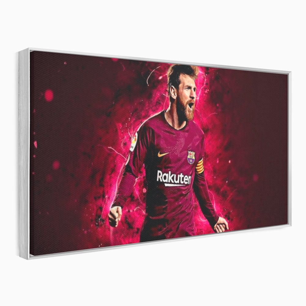 Leinwand-Wandbilder Leinwand-Wandbilder Premium LuxCanva® A1344, Lionel Messi , Bar, Legende, Goldener Ball, Sportler, Spielzimmer, Kräftige Farben