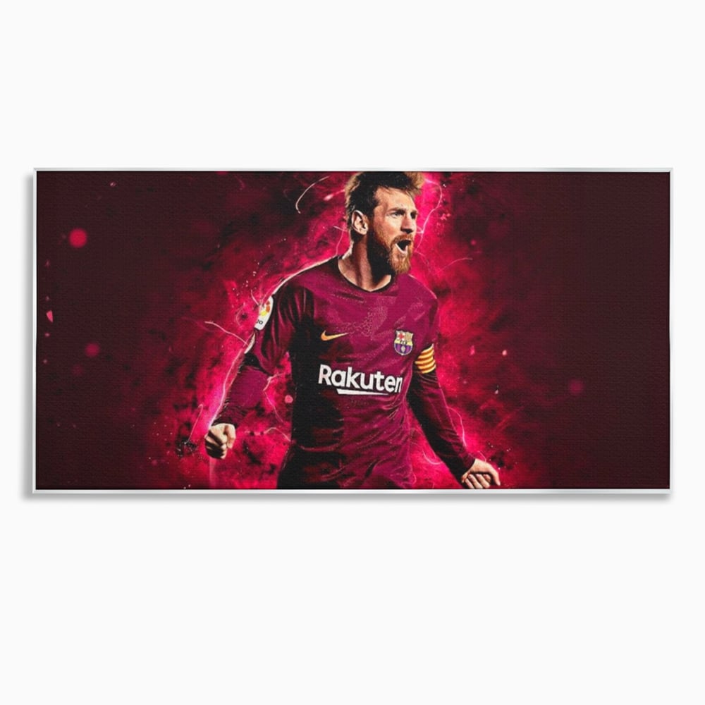 Leinwand-Wandbilder Leinwand-Wandbilder Premium LuxCanva® A1344, Lionel Messi , Bar, Legende, Goldener Ball, Sportler, Spielzimmer, Kräftige Farben