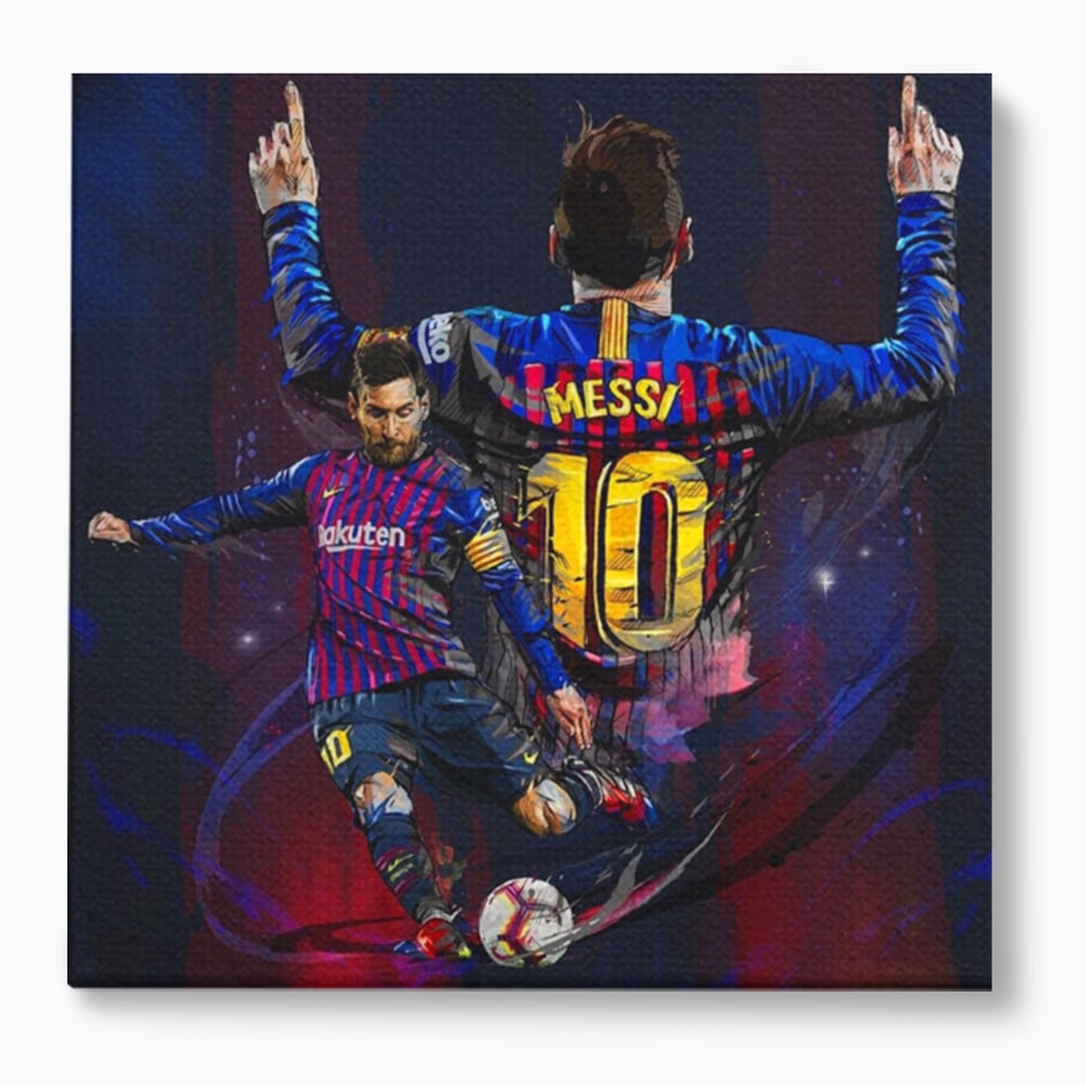 Tablou Canvas Premium LuxCanva® A1345, Lionel Messi ,  Balon De Aur, Fotbalist, Legenda, Game Room, Culori Vibrante