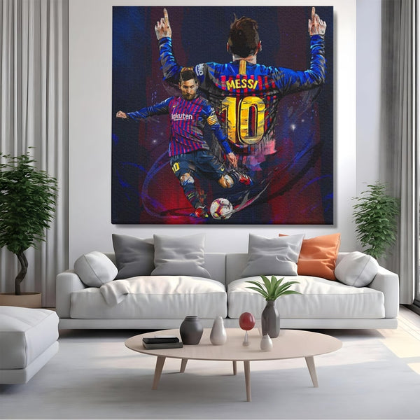 Tablou Canvas Premium LuxCanva® A1345, Lionel Messi ,  Balon De Aur, Fotbalist, Legenda, Game Room, Culori Vibrante