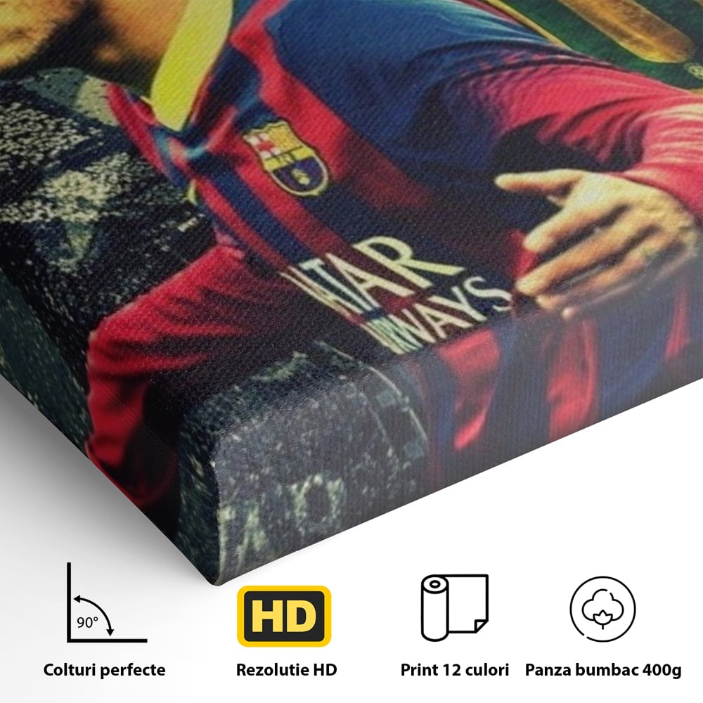 Tablou Canvas Premium LuxCanva® A1346, Neymar Jr , Silva Júnior Santos, Fotbalist, Mijlocas, Brazilia, Game Room, Culori Vibrante
