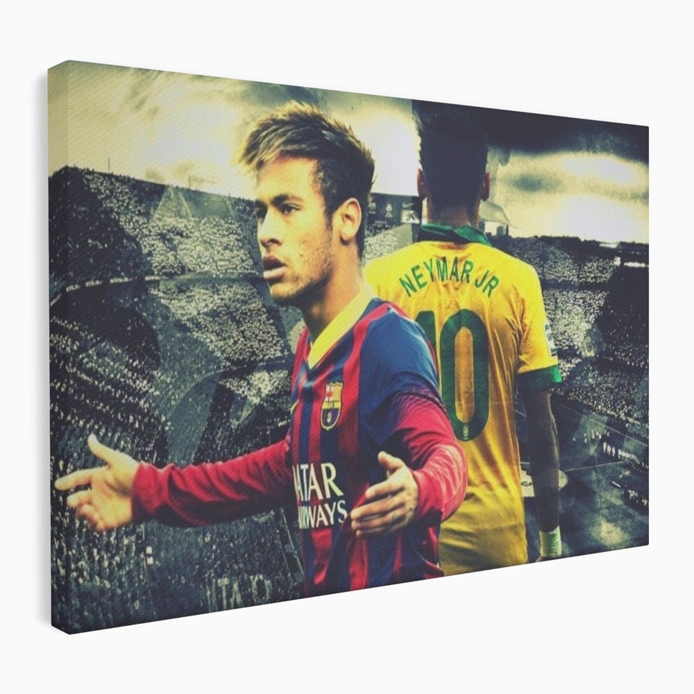 Leinwandbilder Premium LuxCanva® A1346, Neymar Jr , Silva Júnior Santos, Fußballer, Mittelfeldspieler, Brasilien, Spielzimmer, kräftige Farben