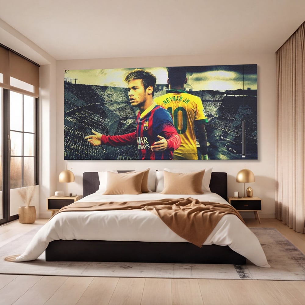 Leinwandbilder Premium LuxCanva® A1346, Neymar Jr , Silva Júnior Santos, Fußballer, Mittelfeldspieler, Brasilien, Spielzimmer, kräftige Farben