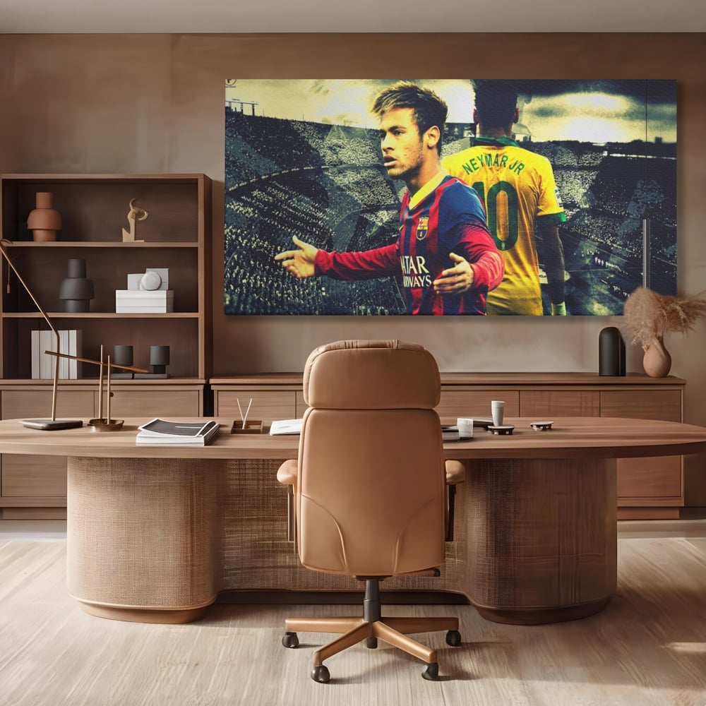 Leinwandbilder Premium LuxCanva® A1346, Neymar Jr , Silva Júnior Santos, Fußballer, Mittelfeldspieler, Brasilien, Spielzimmer, kräftige Farben