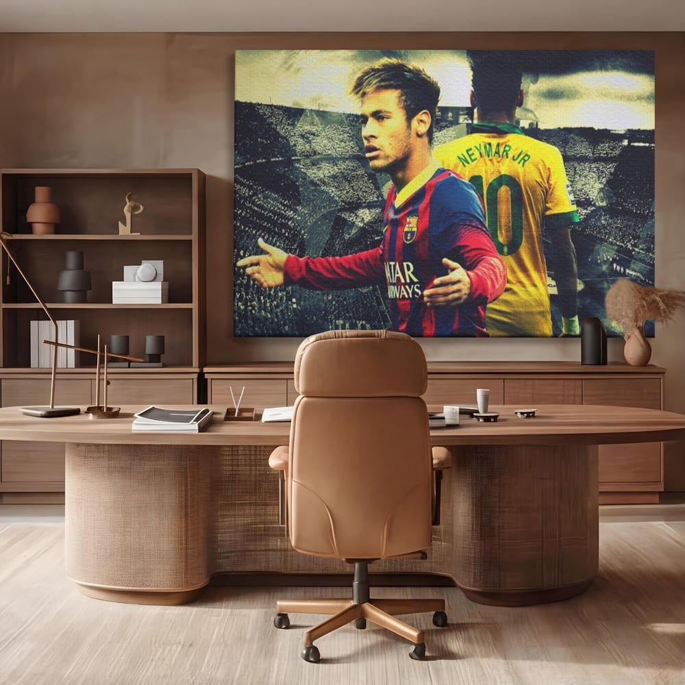 Tablou Canvas Premium LuxCanva® A1346, Neymar Jr , Silva Júnior Santos, Fotbalist, Mijlocas, Brazilia, Game Room, Culori Vibrante