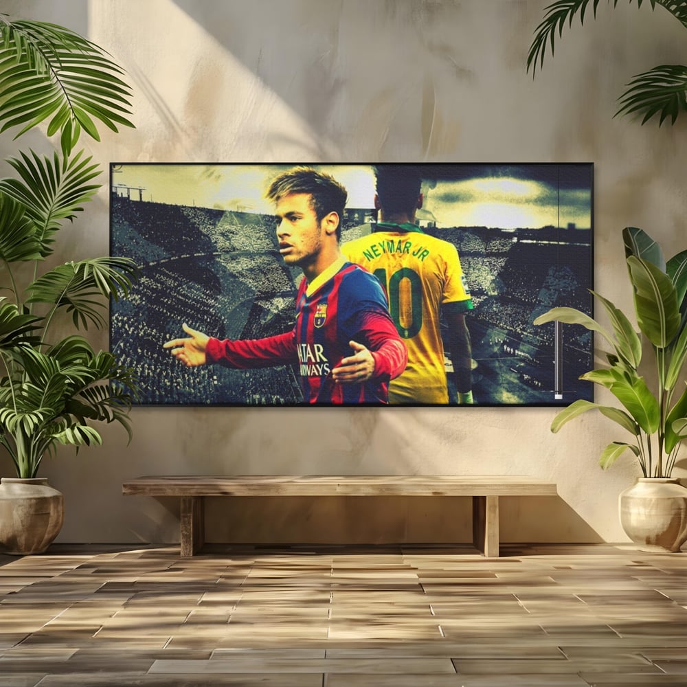 Leinwandbilder Premium LuxCanva® A1346, Neymar Jr , Silva Júnior Santos, Fußballer, Mittelfeldspieler, Brasilien, Spielzimmer, kräftige Farben