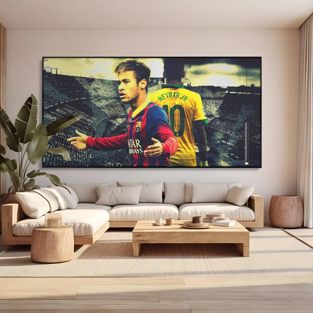 Leinwandbilder Premium LuxCanva® A1346, Neymar Jr , Silva Júnior Santos, Fußballer, Mittelfeldspieler, Brasilien, Spielzimmer, kräftige Farben
