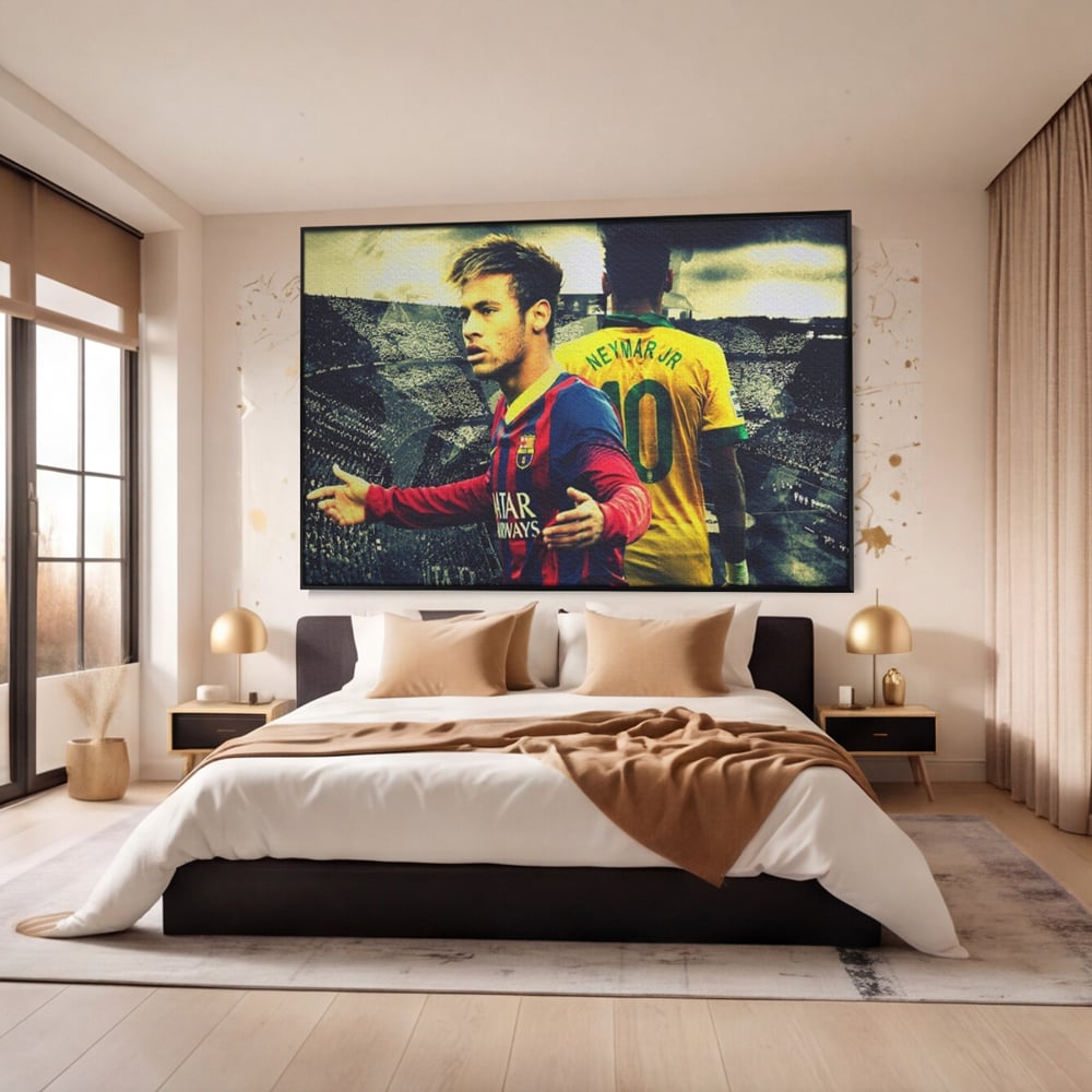 Leinwandbilder Premium LuxCanva® A1346, Neymar Jr , Silva Júnior Santos, Fußballer, Mittelfeldspieler, Brasilien, Spielzimmer, kräftige Farben