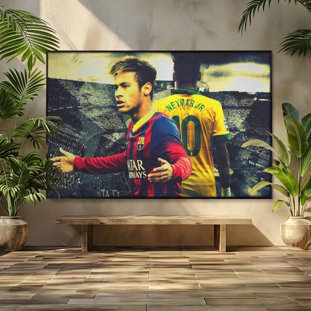 Leinwandbilder Premium LuxCanva® A1346, Neymar Jr , Silva Júnior Santos, Fußballer, Mittelfeldspieler, Brasilien, Spielzimmer, kräftige Farben