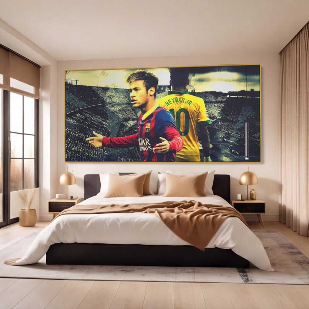 Leinwandbilder Premium LuxCanva® A1346, Neymar Jr , Silva Júnior Santos, Fußballer, Mittelfeldspieler, Brasilien, Spielzimmer, kräftige Farben