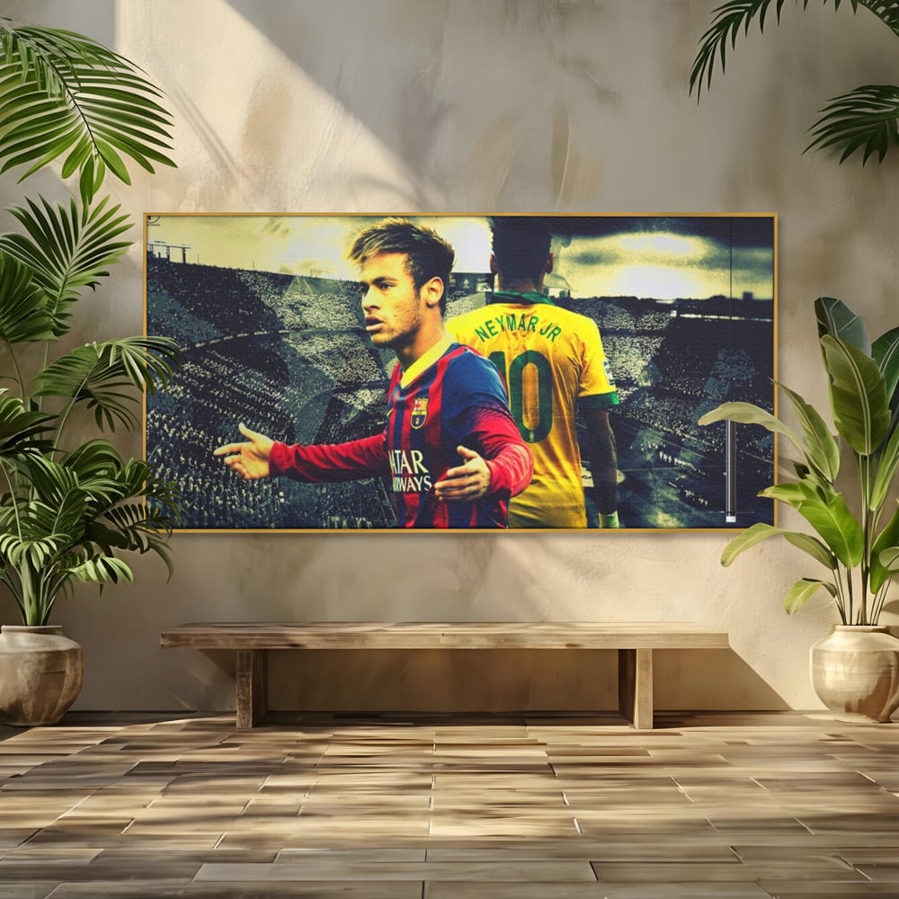 Leinwandbilder Premium LuxCanva® A1346, Neymar Jr , Silva Júnior Santos, Fußballer, Mittelfeldspieler, Brasilien, Spielzimmer, kräftige Farben
