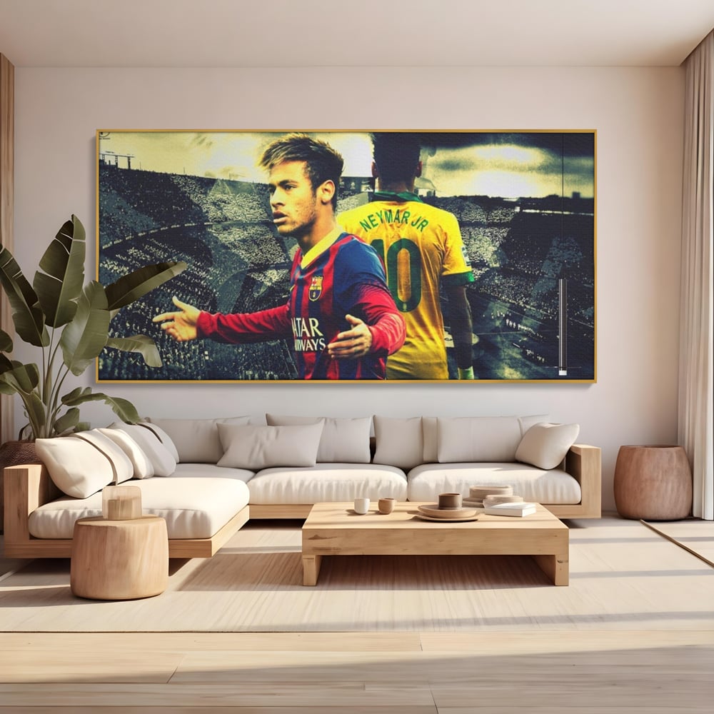 Leinwandbilder Premium LuxCanva® A1346, Neymar Jr , Silva Júnior Santos, Fußballer, Mittelfeldspieler, Brasilien, Spielzimmer, kräftige Farben