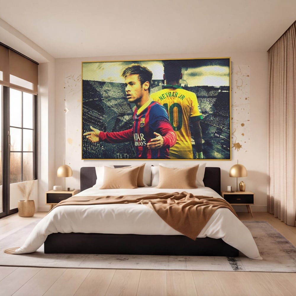 Leinwandbilder Premium LuxCanva® A1346, Neymar Jr , Silva Júnior Santos, Fußballer, Mittelfeldspieler, Brasilien, Spielzimmer, kräftige Farben
