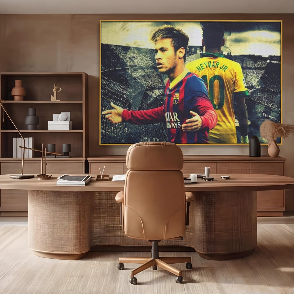 Leinwandbilder Premium LuxCanva® A1346, Neymar Jr , Silva Júnior Santos, Fußballer, Mittelfeldspieler, Brasilien, Spielzimmer, kräftige Farben