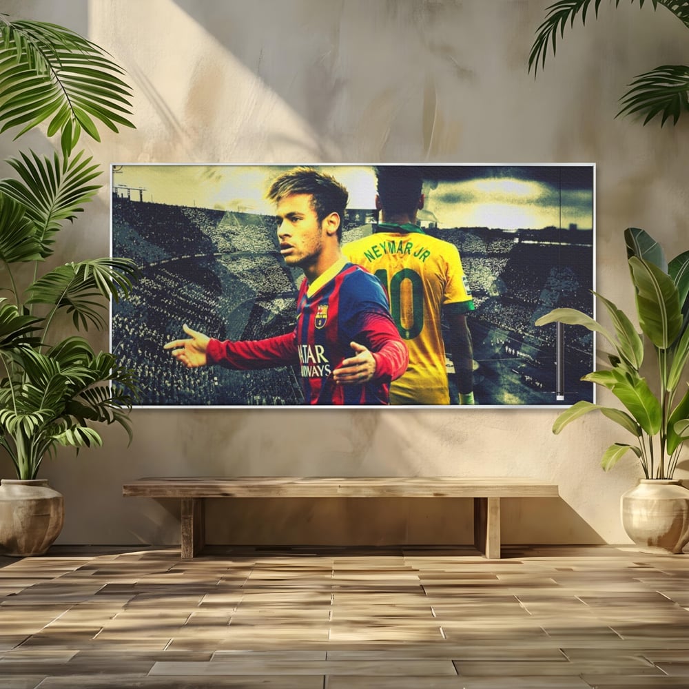 Leinwandbilder Premium LuxCanva® A1346, Neymar Jr , Silva Júnior Santos, Fußballer, Mittelfeldspieler, Brasilien, Spielzimmer, kräftige Farben