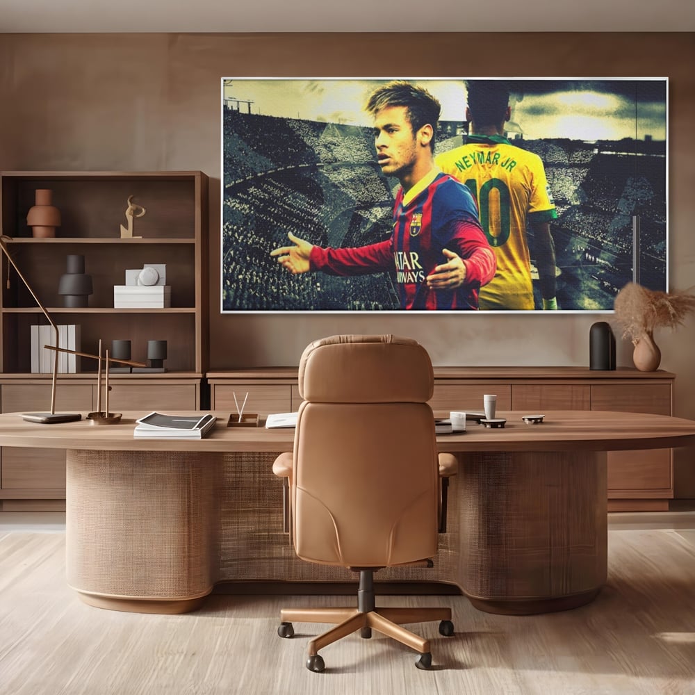 Leinwandbilder Premium LuxCanva® A1346, Neymar Jr , Silva Júnior Santos, Fußballer, Mittelfeldspieler, Brasilien, Spielzimmer, kräftige Farben