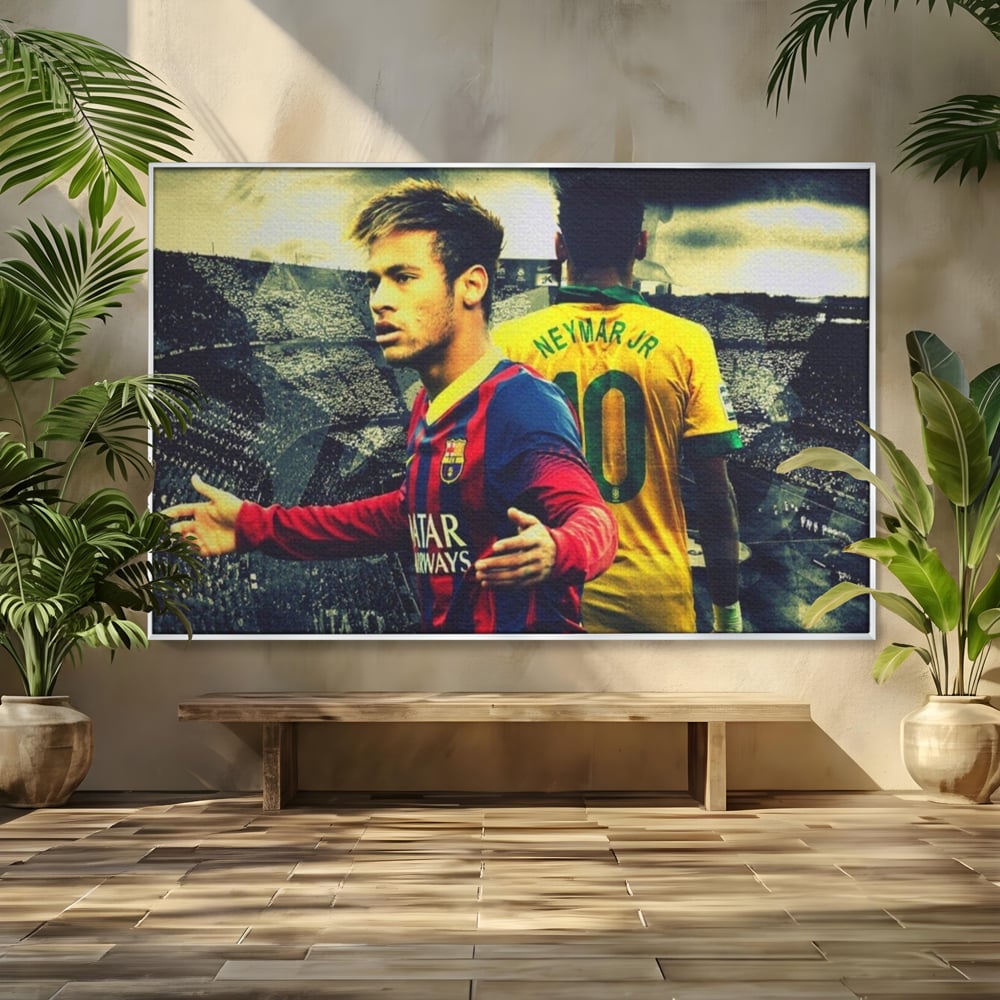 Leinwandbilder Premium LuxCanva® A1346, Neymar Jr , Silva Júnior Santos, Fußballer, Mittelfeldspieler, Brasilien, Spielzimmer, kräftige Farben