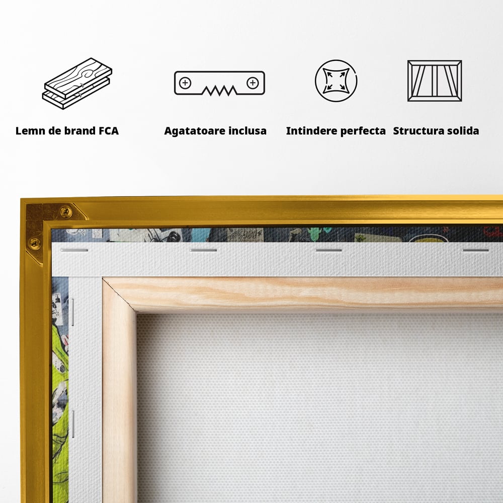 Tablou Canvas Premium LuxCanva® A1348, Banksy Street ,  Living, Graffiti, Artist, Oameni, Culori Vibrante