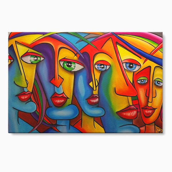 Tablou Canvas Premium LuxCanva® A1349, Abstract Face , Living, Portret, Arta Moderna, Colorat, Galerie De Arta, Culori Vibrante