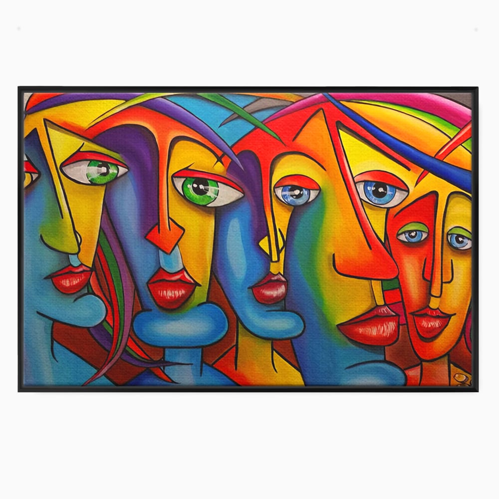 Tablou Canvas Premium LuxCanva® A1349, Abstract Face , Living, Portret, Arta Moderna, Colorat, Galerie De Arta, Culori Vibrante