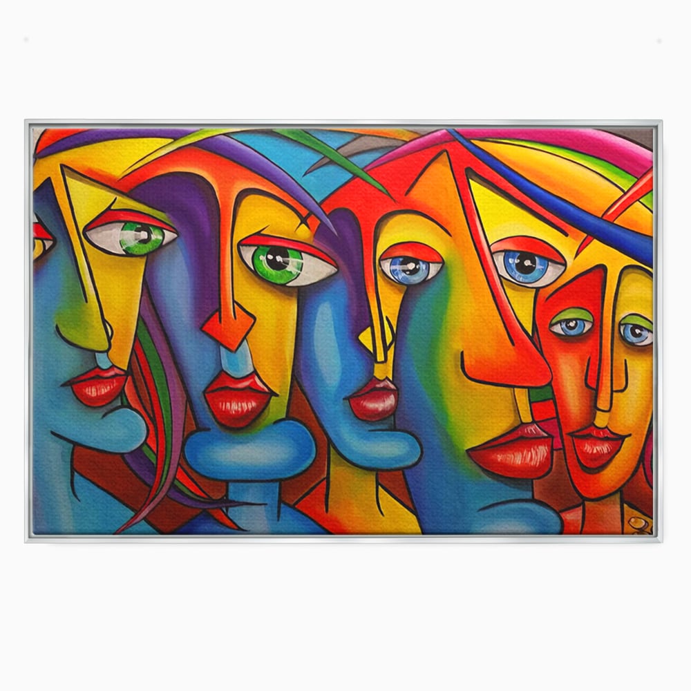 Tablou Canvas Premium LuxCanva® A1349, Abstract Face , Living, Portret, Arta Moderna, Colorat, Galerie De Arta, Culori Vibrante