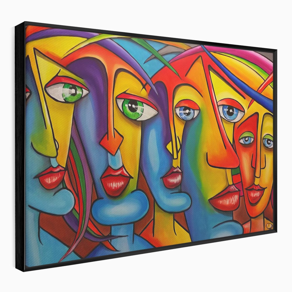 Tablou Canvas Premium LuxCanva® A1349, Abstract Face , Living, Portret, Arta Moderna, Colorat, Galerie De Arta, Culori Vibrante