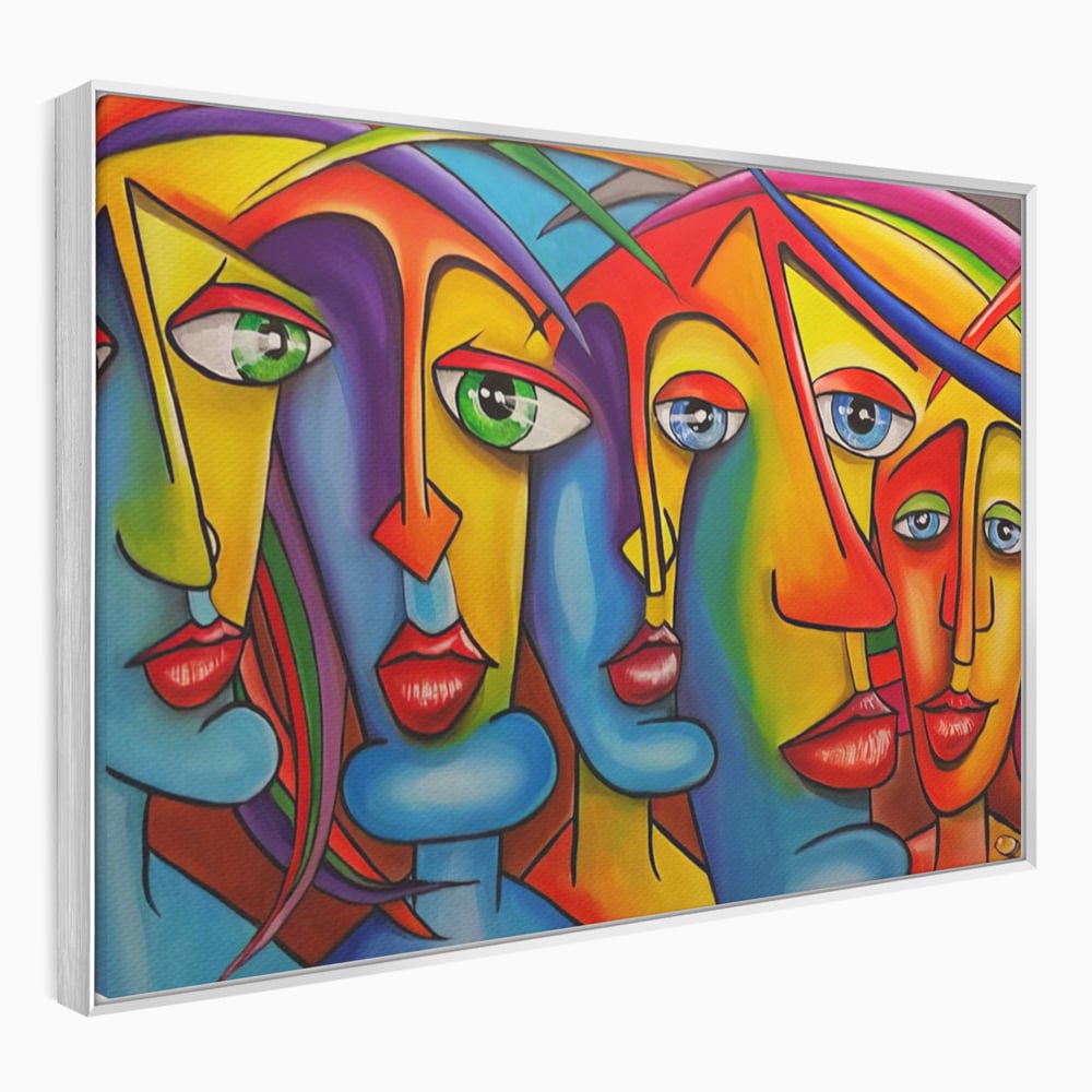 Tablou Canvas Premium LuxCanva® A1349, Abstract Face , Living, Portret, Arta Moderna, Colorat, Galerie De Arta, Culori Vibrante
