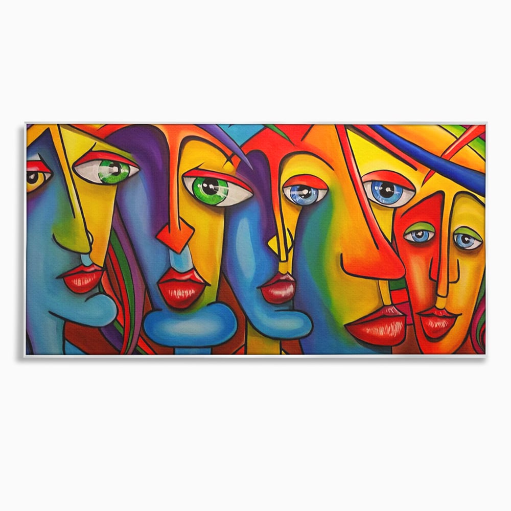 Tablou Canvas Premium LuxCanva® A1349, Abstract Face , Living, Portret, Arta Moderna, Colorat, Galerie De Arta, Culori Vibrante